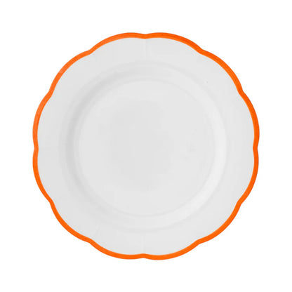 Scalloped Rim Round Platter Rust