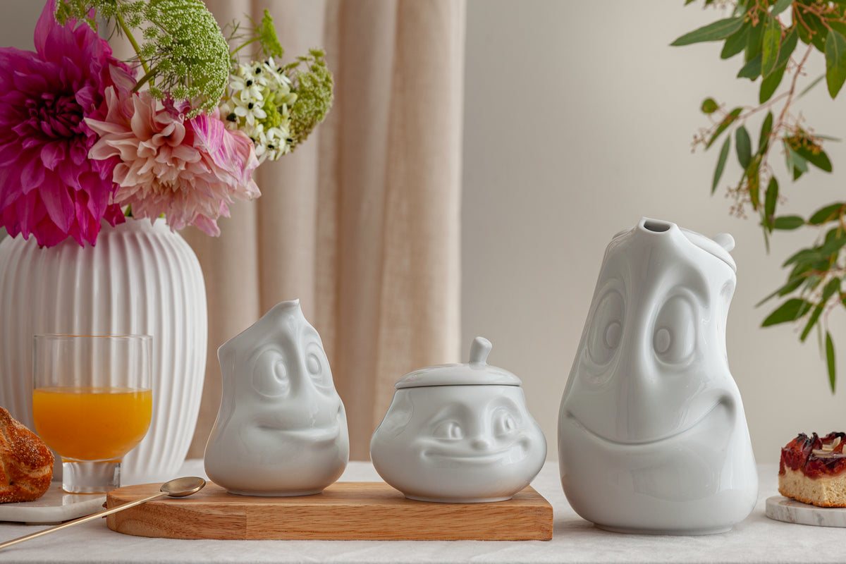 Tea Pot "Good Mood" in White