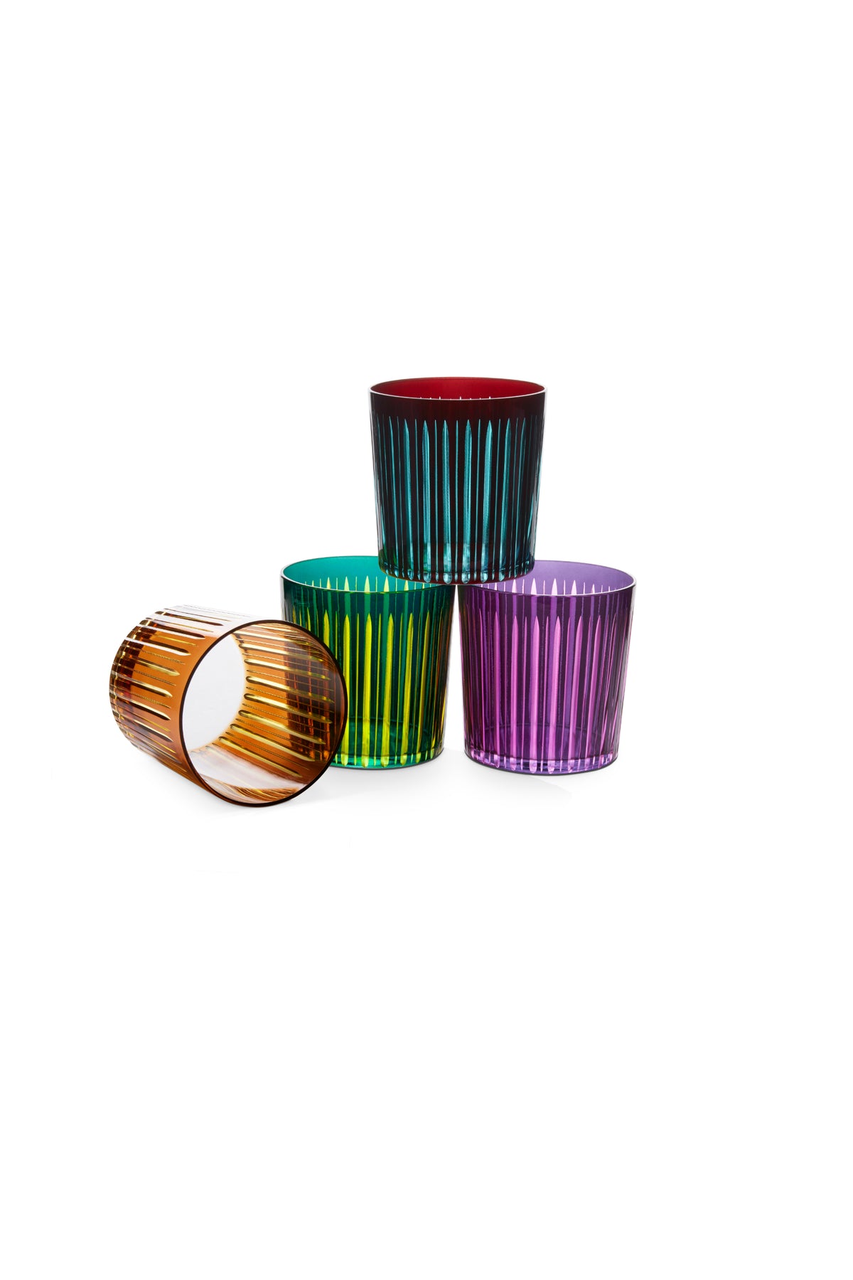 Prism Double Old Fashioned Glasses - Assorted (Set of 4)