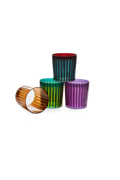 Prism Double Old Fashioned Glasses - Assorted (Set of 4)