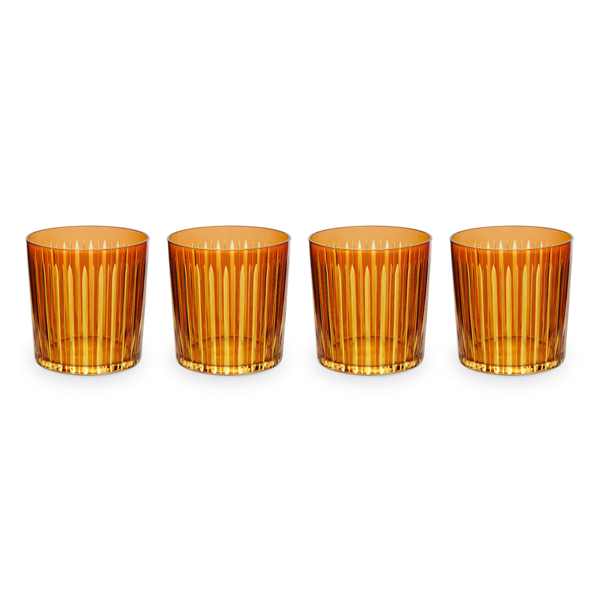 Prism Double Old Fashioned Glasses - Amber (Set of 4)