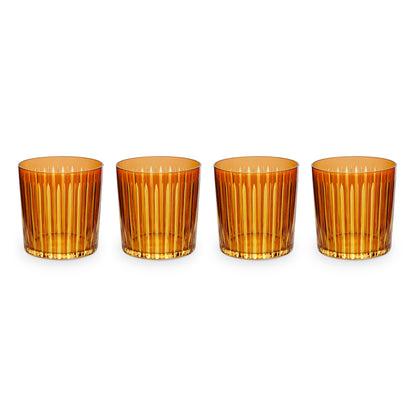 Prism Double Old Fashioned Glasses - Amber (Set of 4)