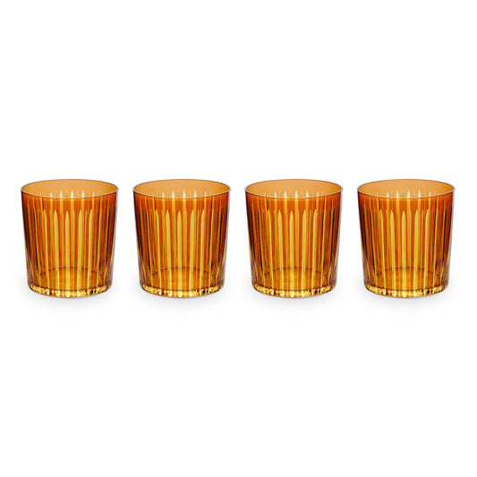 Prism Double Old Fashioned Glasses - Amber (Set of 4)