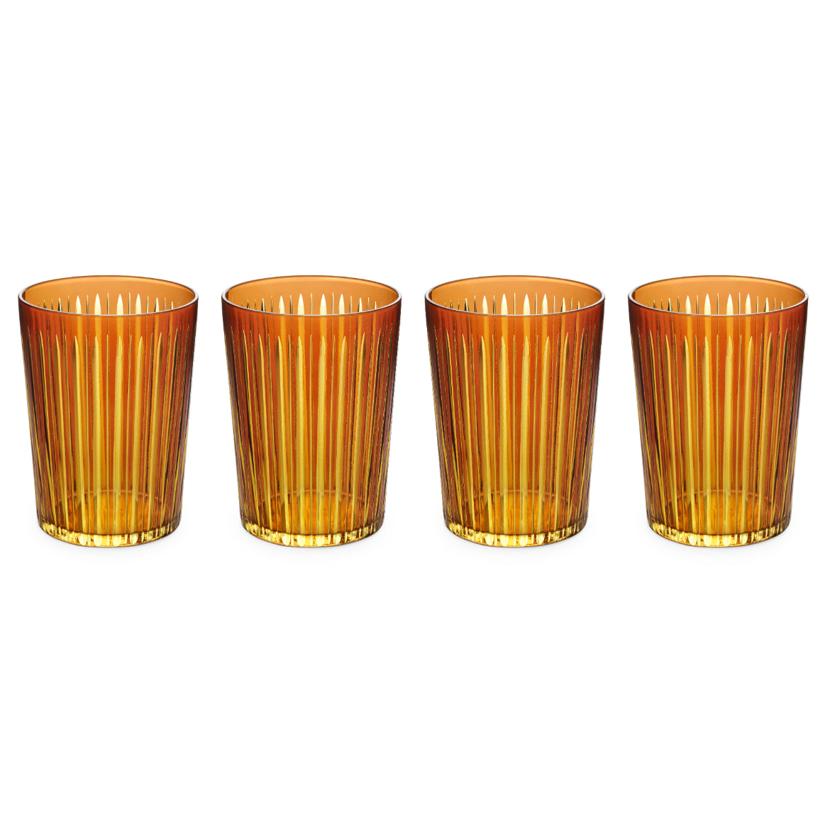 Prism Highball Glasses - Amber (Set of 4)
