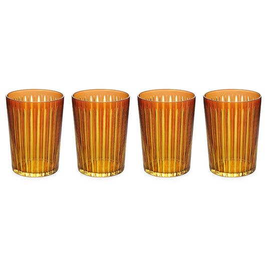 Prism Highball Glasses - Amber (Set of 4)