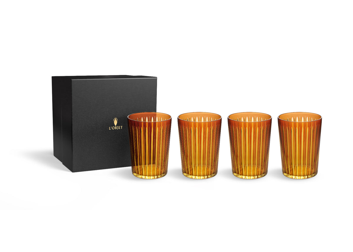 Prism Highball Glasses - Amber (Set of 4)