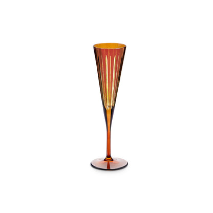 Prism Champagne Flutes - Amber (Set of 4)
