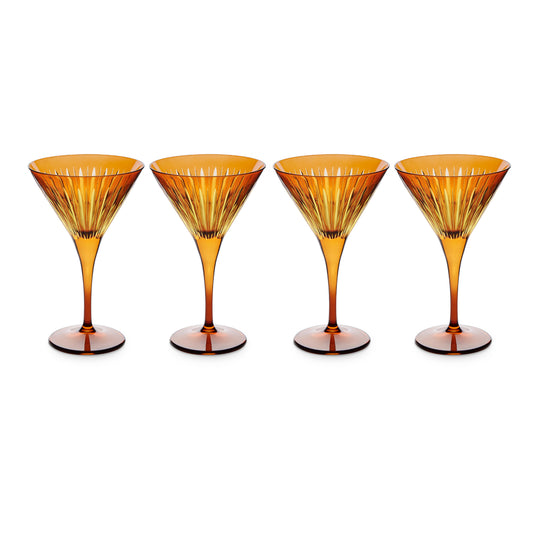 Prism Martini Glasses - Amber (Set of 4)