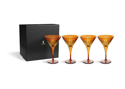 Prism Martini Glasses - Amber (Set of 4)