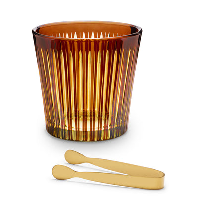 Prism Ice Bucket + Tongs - Amber