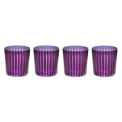 Prism Double Old Fashioned Glasses - Purple(Set of 4)