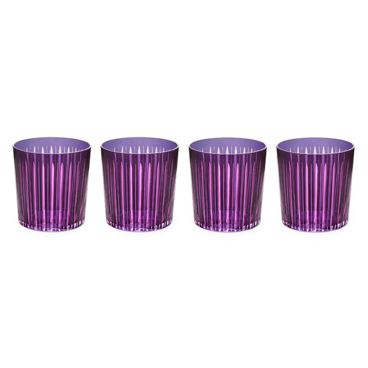 Prism Double Old Fashioned Glasses - Purple(Set of 4)