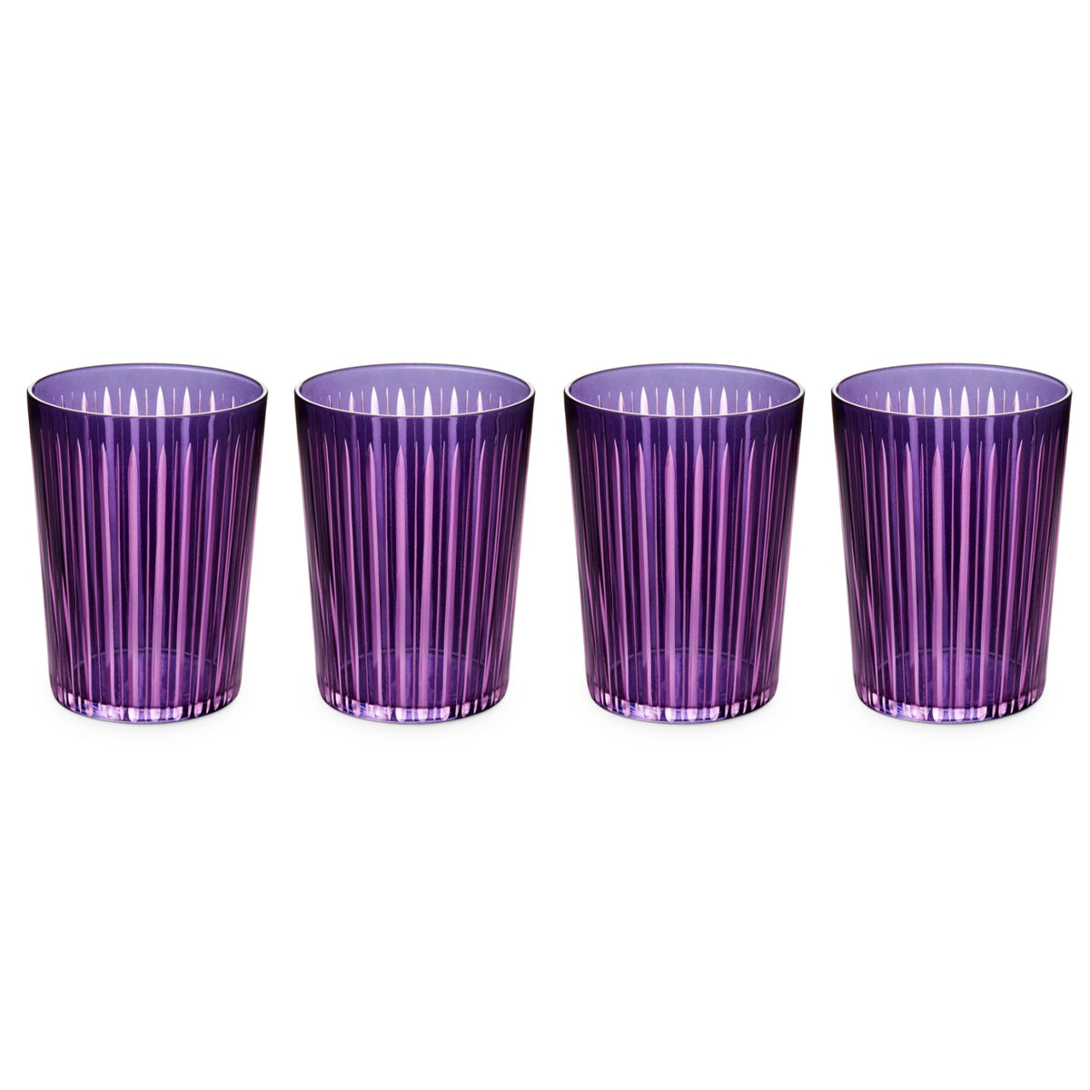 Prism Highball Glasses- Purple (Set of 4)