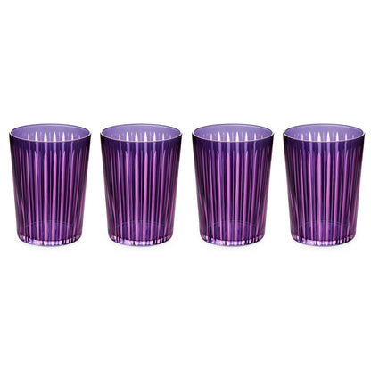 Prism Highball Glasses- Purple (Set of 4)