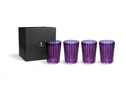 Prism Highball Glasses- Purple (Set of 4)