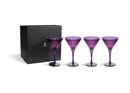 Prism Martini Glasses - Purple (Set of 4)