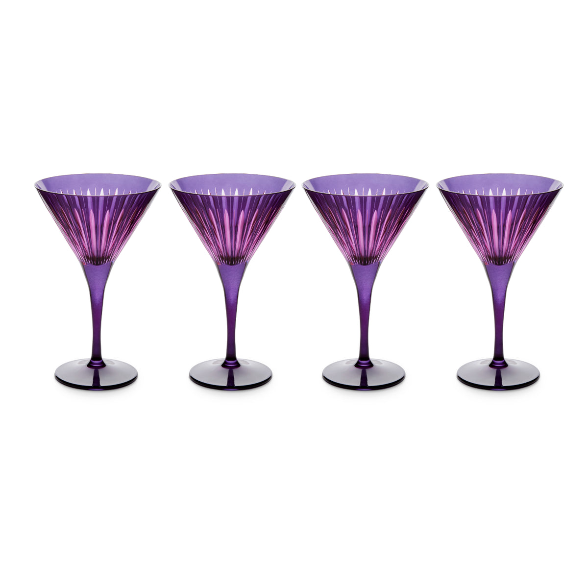 Prism Martini Glasses - Purple (Set of 4)