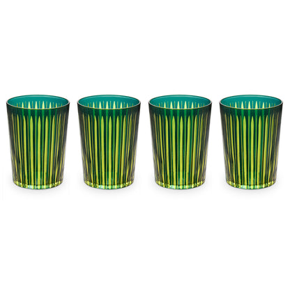 Prism Highball Glasses - Green (Set of 4)