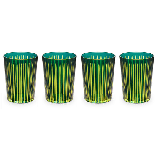 Prism Highball Glasses - Green (Set of 4)