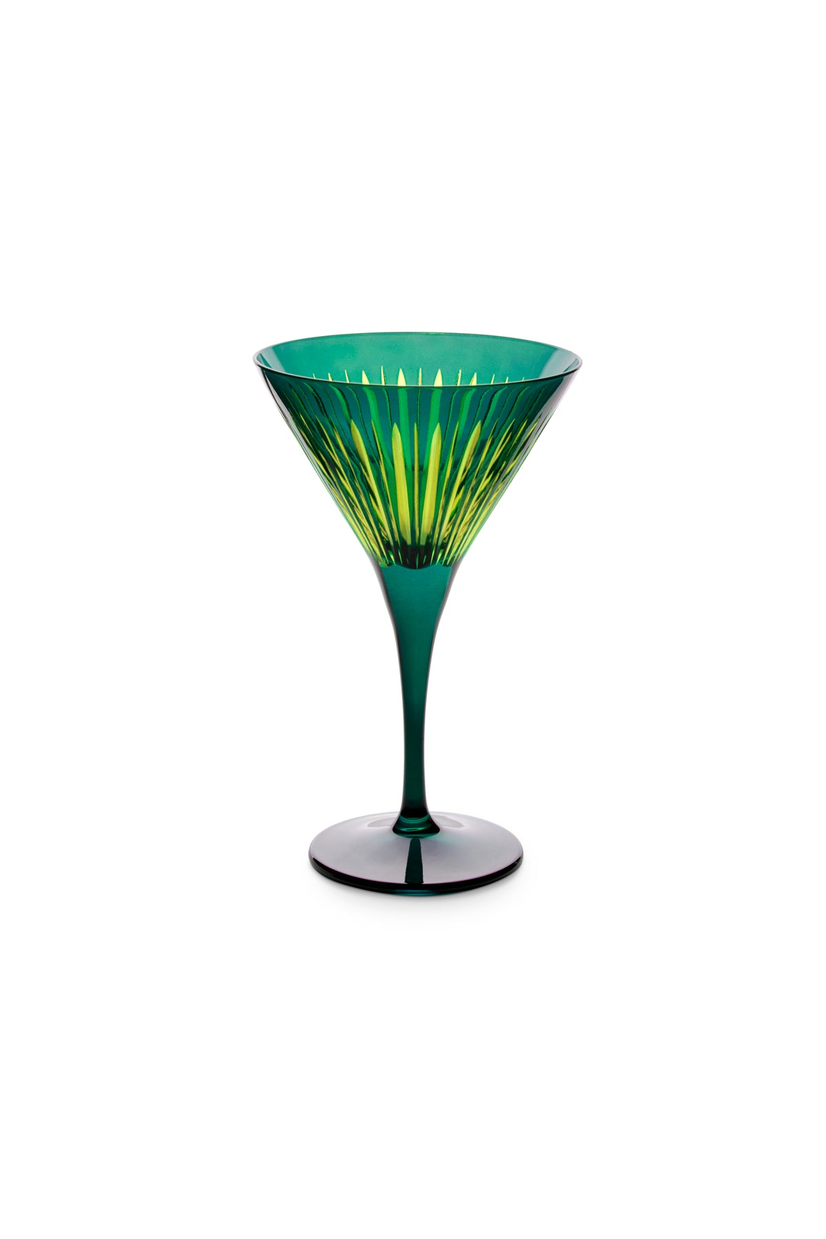 Prism Martini Glasses - Green (Set of 4)