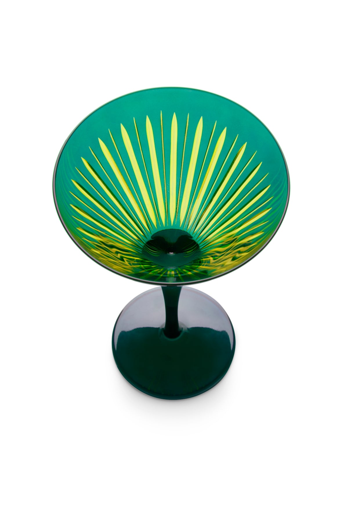 Prism Martini Glasses - Green (Set of 4)