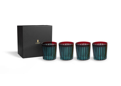 Prism Double Old Fashioned Glasses-Bordeaux (Set of 4)