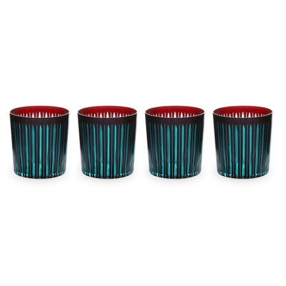 Prism Double Old Fashioned Glasses-Bordeaux (Set of 4)