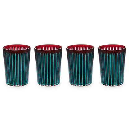 Prism Highball Glasses-Bordeaux (Set of 4)