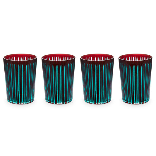 Prism Highball Glasses-Bordeaux (Set of 4)
