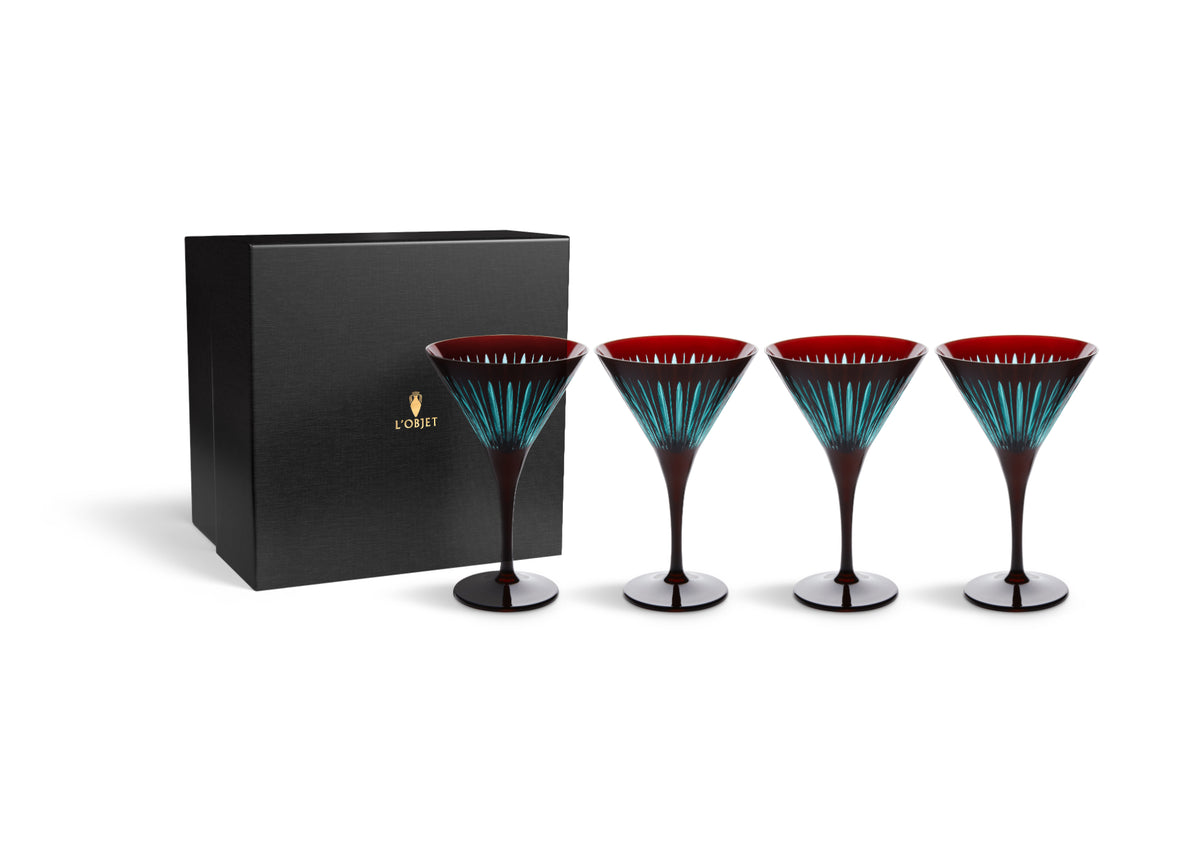 Prism Martini Glasses - Bordeaux (Set of 4)
