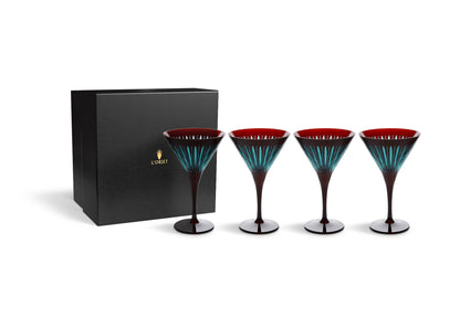 Prism Martini Glasses - Bordeaux (Set of 4)