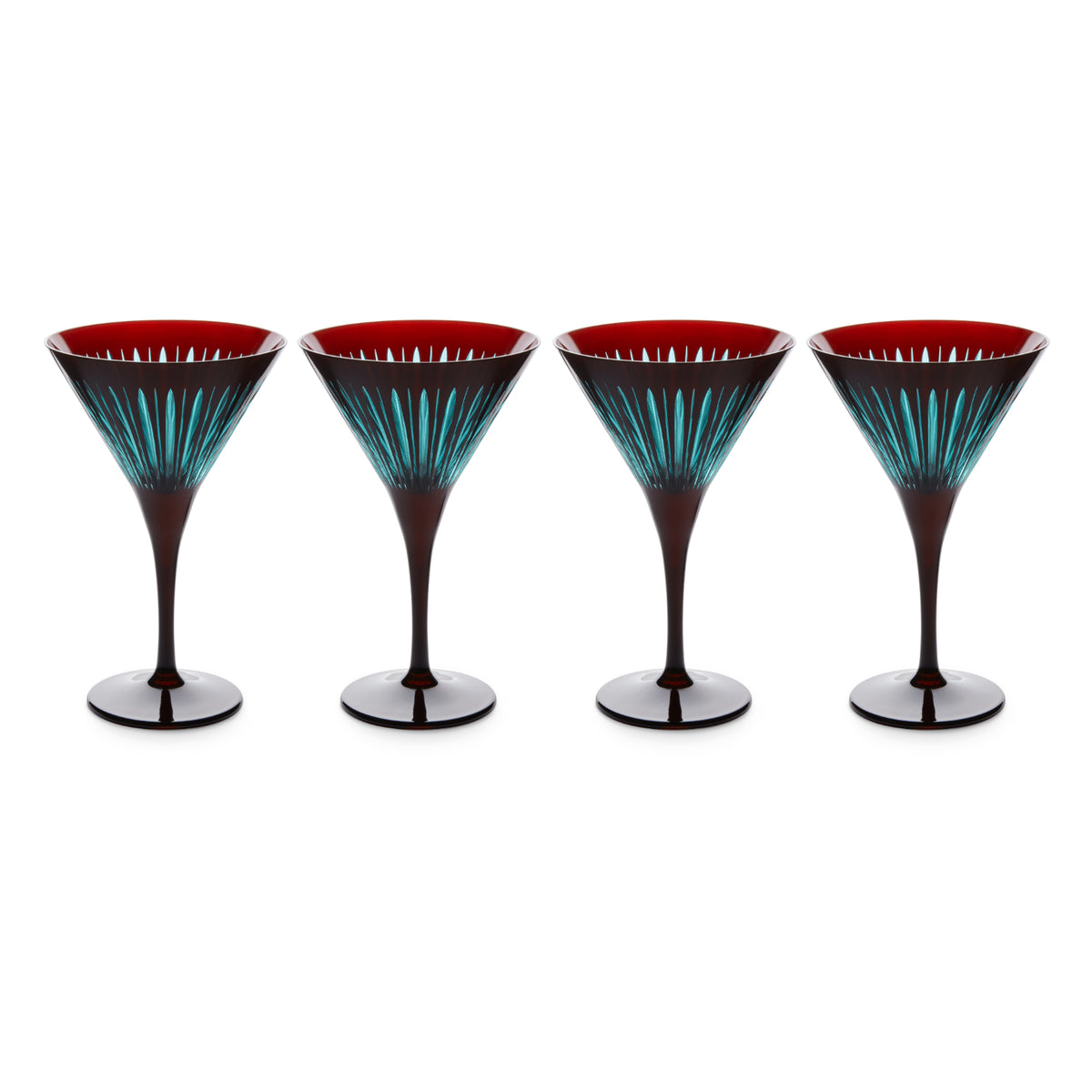 Prism Martini Glasses - Bordeaux (Set of 4)