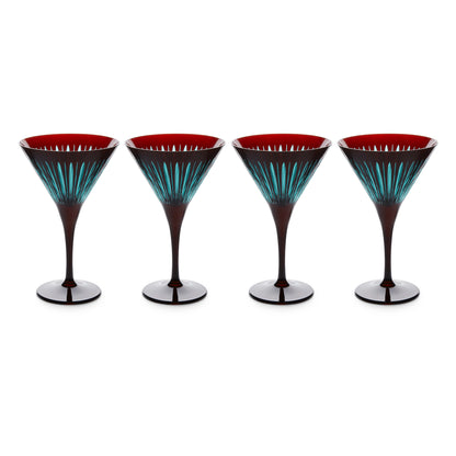 Prism Martini Glasses - Bordeaux (Set of 4)