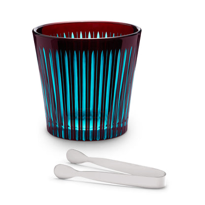 Prism Ice Bucket + Tongs - Bordeaux