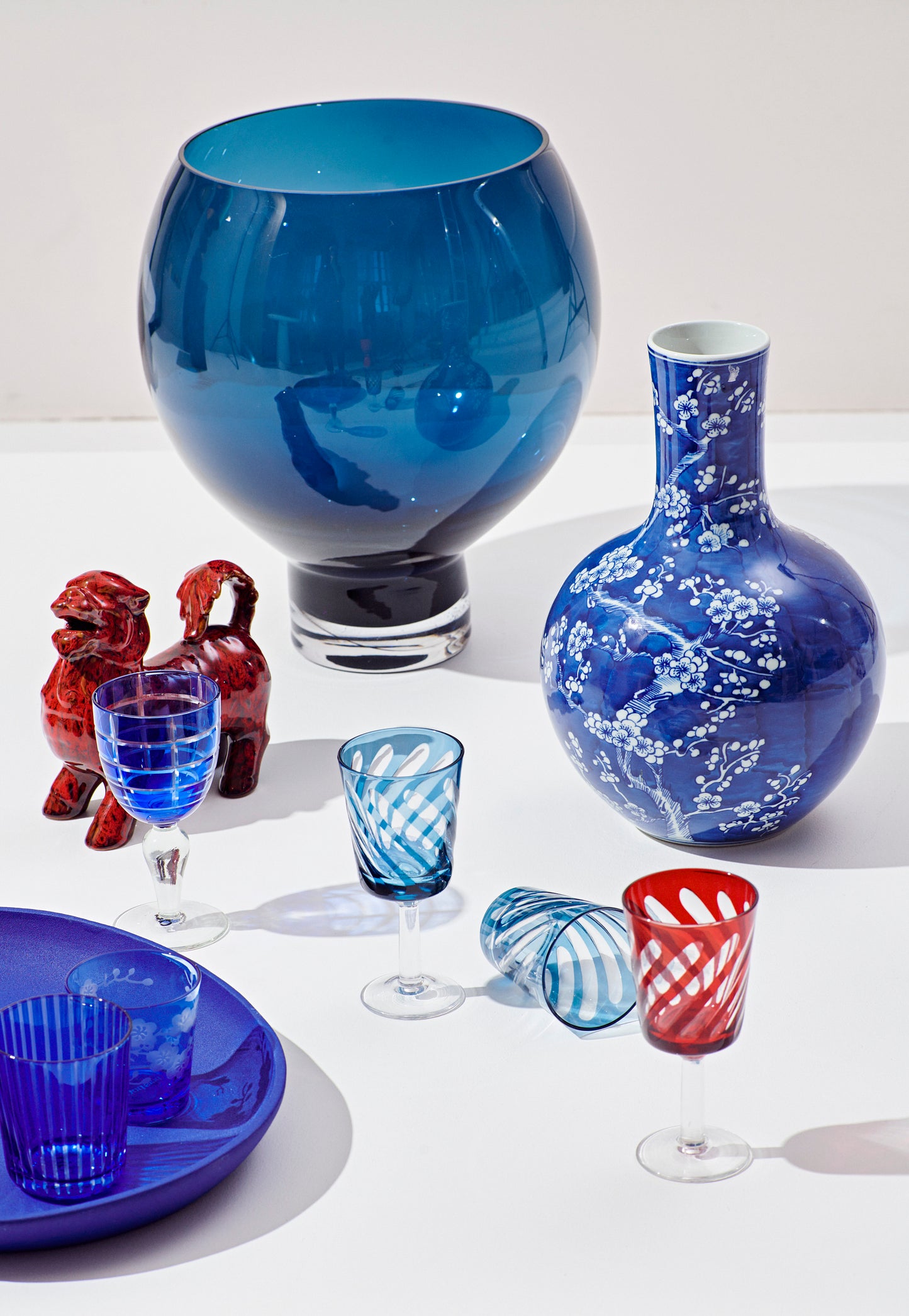 Cobalt Mix Wine Glasses   Set of 6