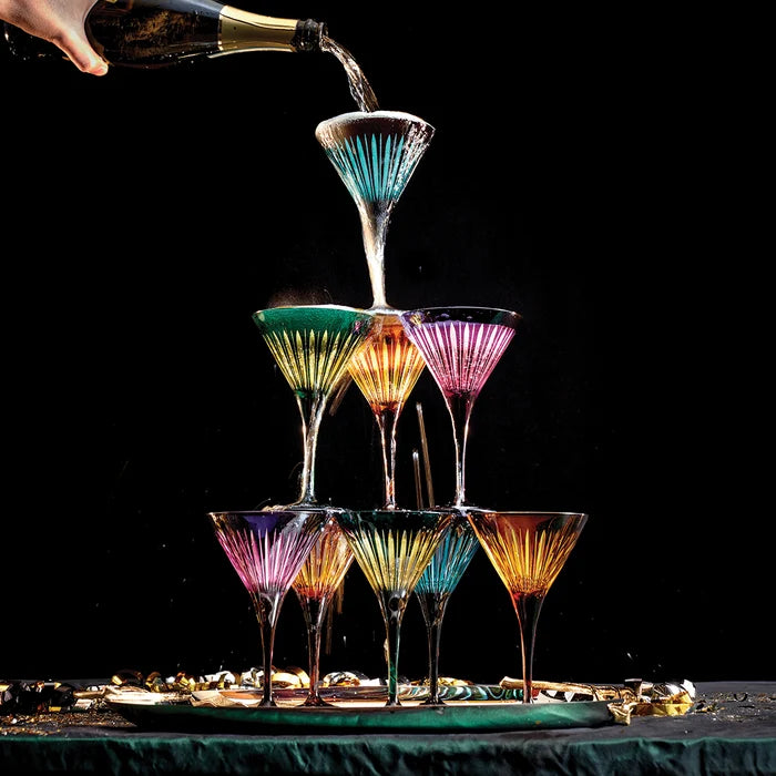 Prism Martini Glasses - Purple (Set of 4)