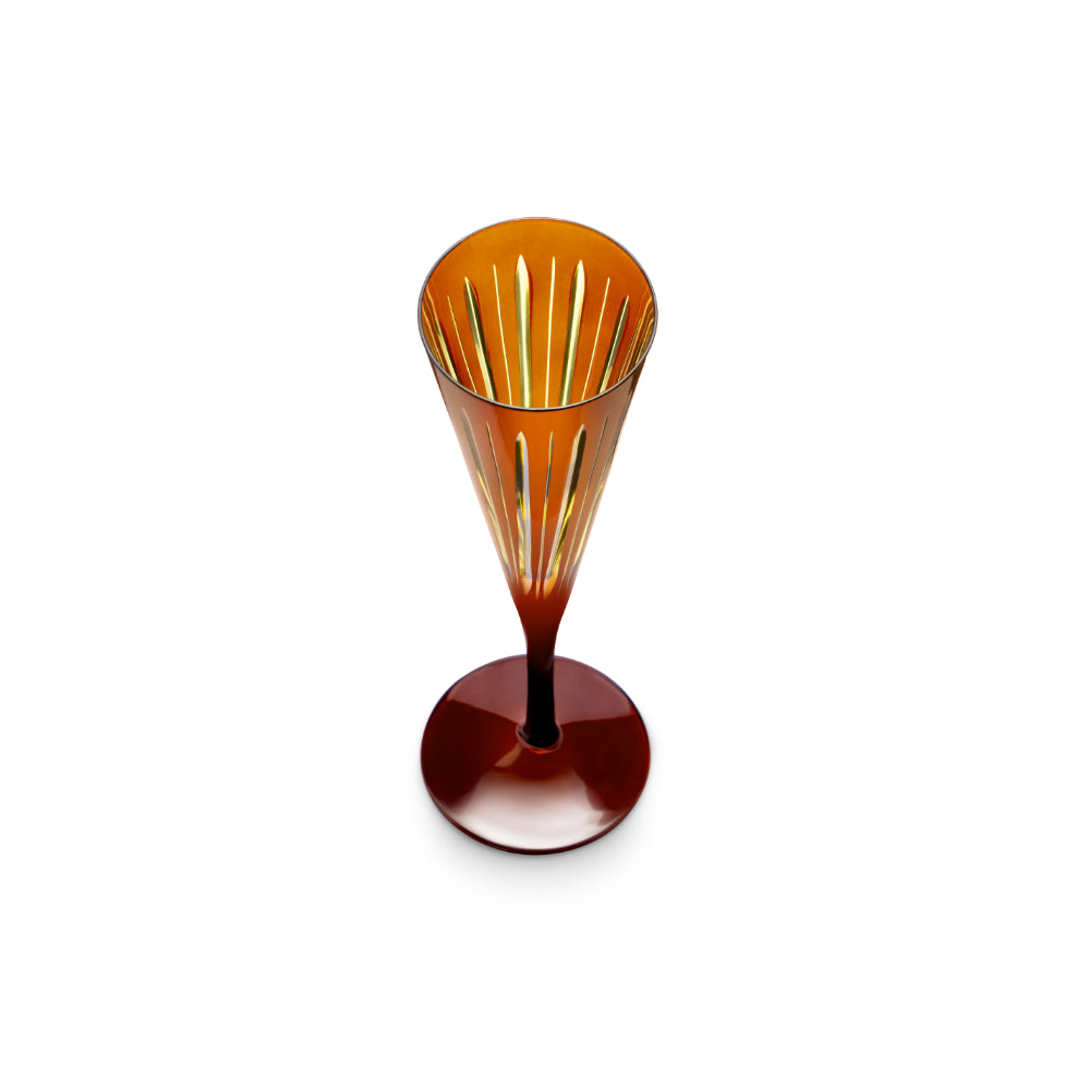 Prism Champagne Flutes - Amber (Set of 4)