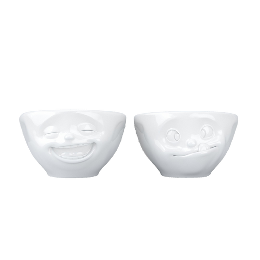 Laughing & Tasty White Bowls