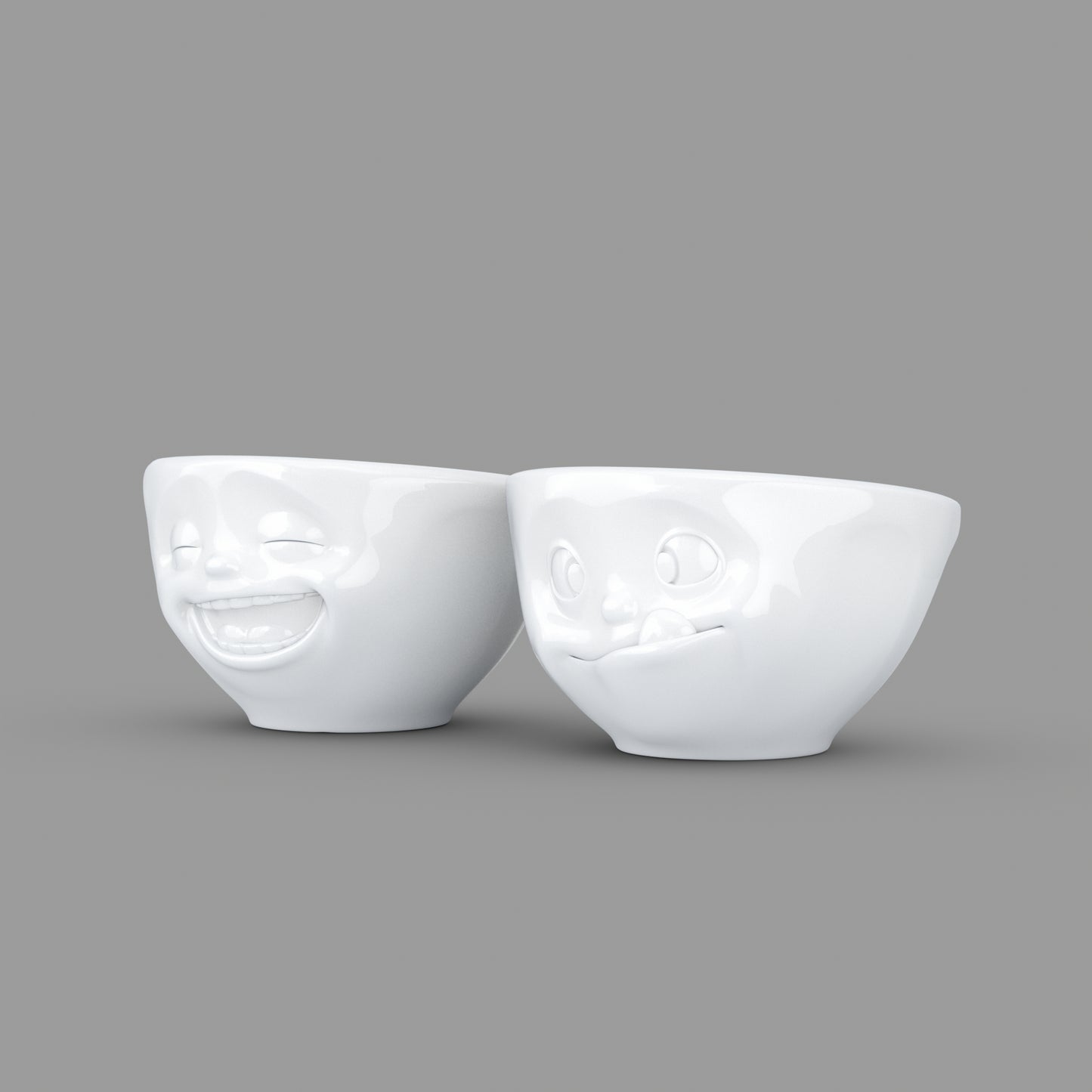 Laughing & Tasty White Bowls