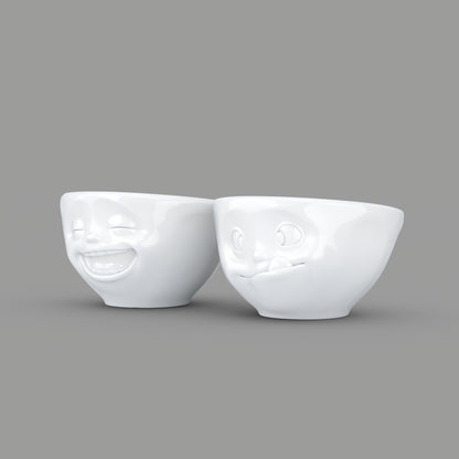 Laughing & Tasty White Bowls
