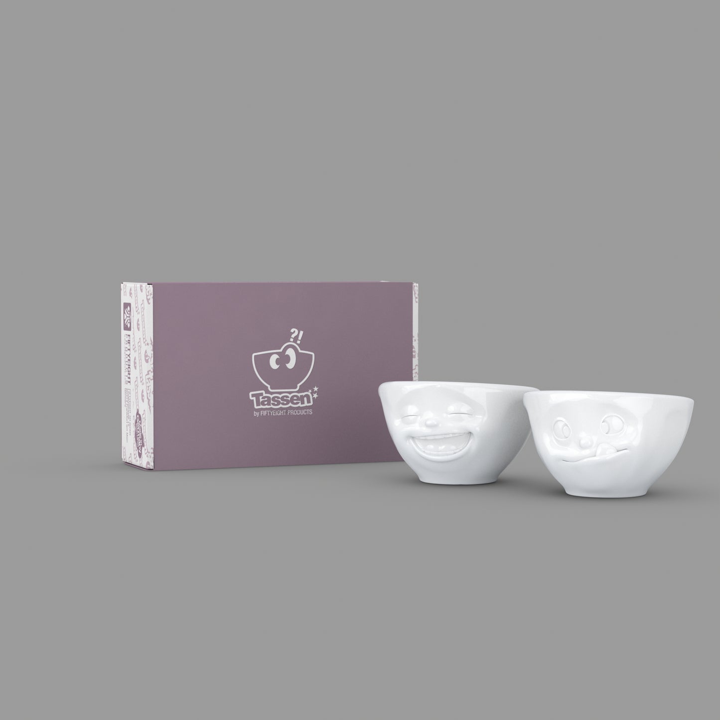 Laughing & Tasty White Bowls