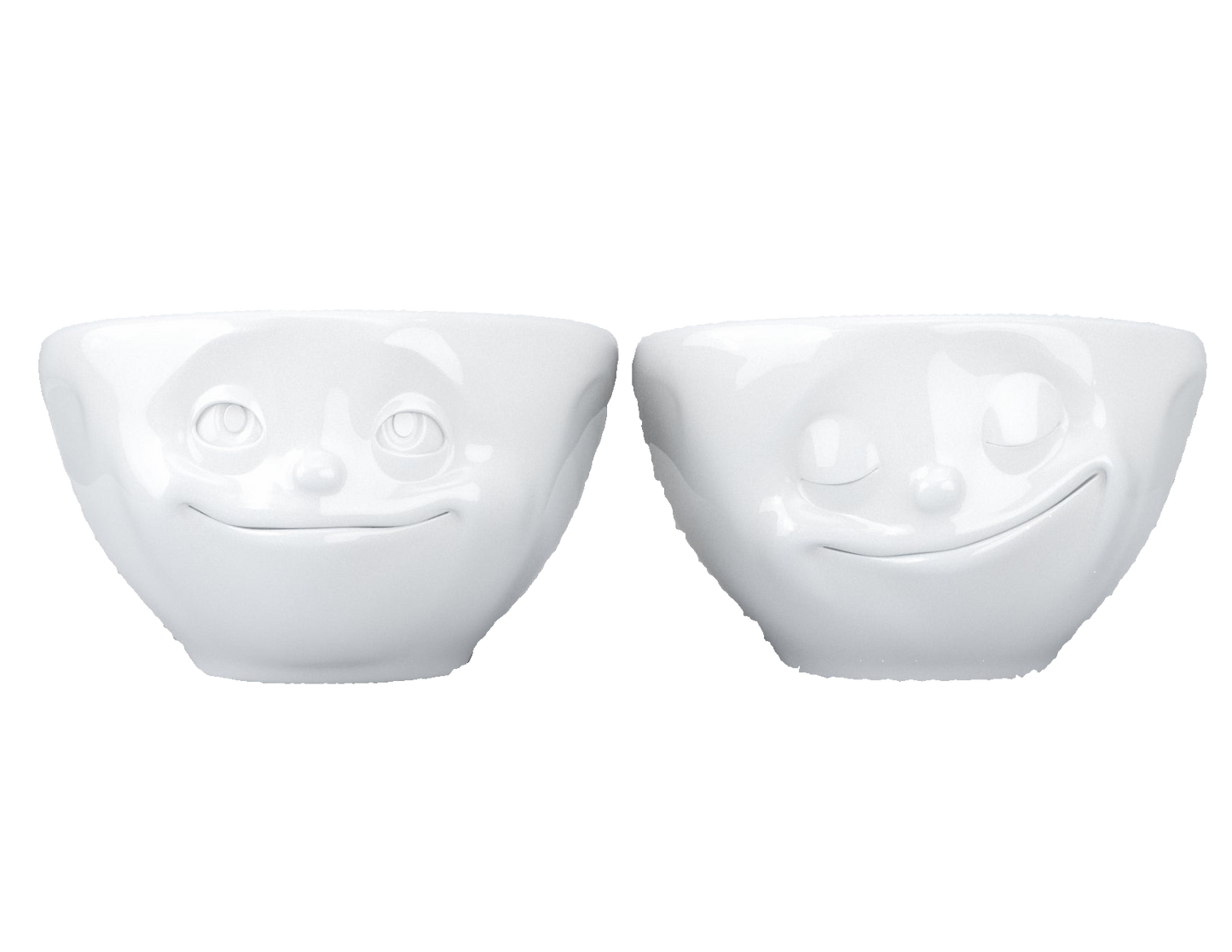 Small Bowls Set No. 2 "Dreamy & Happy" in White