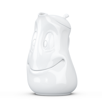 Tea Pot "Good Mood" in White