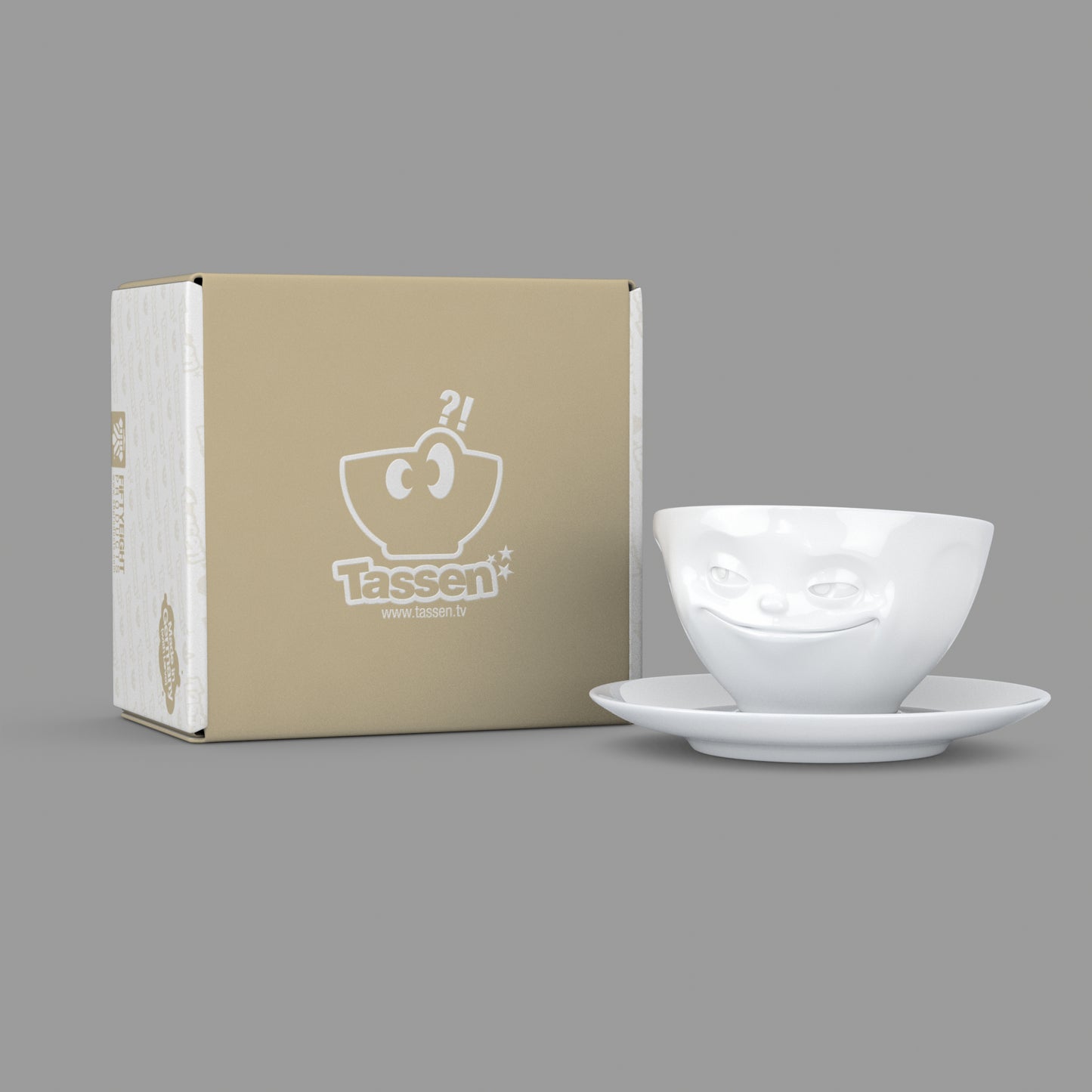 Grinning White Coffee Cup