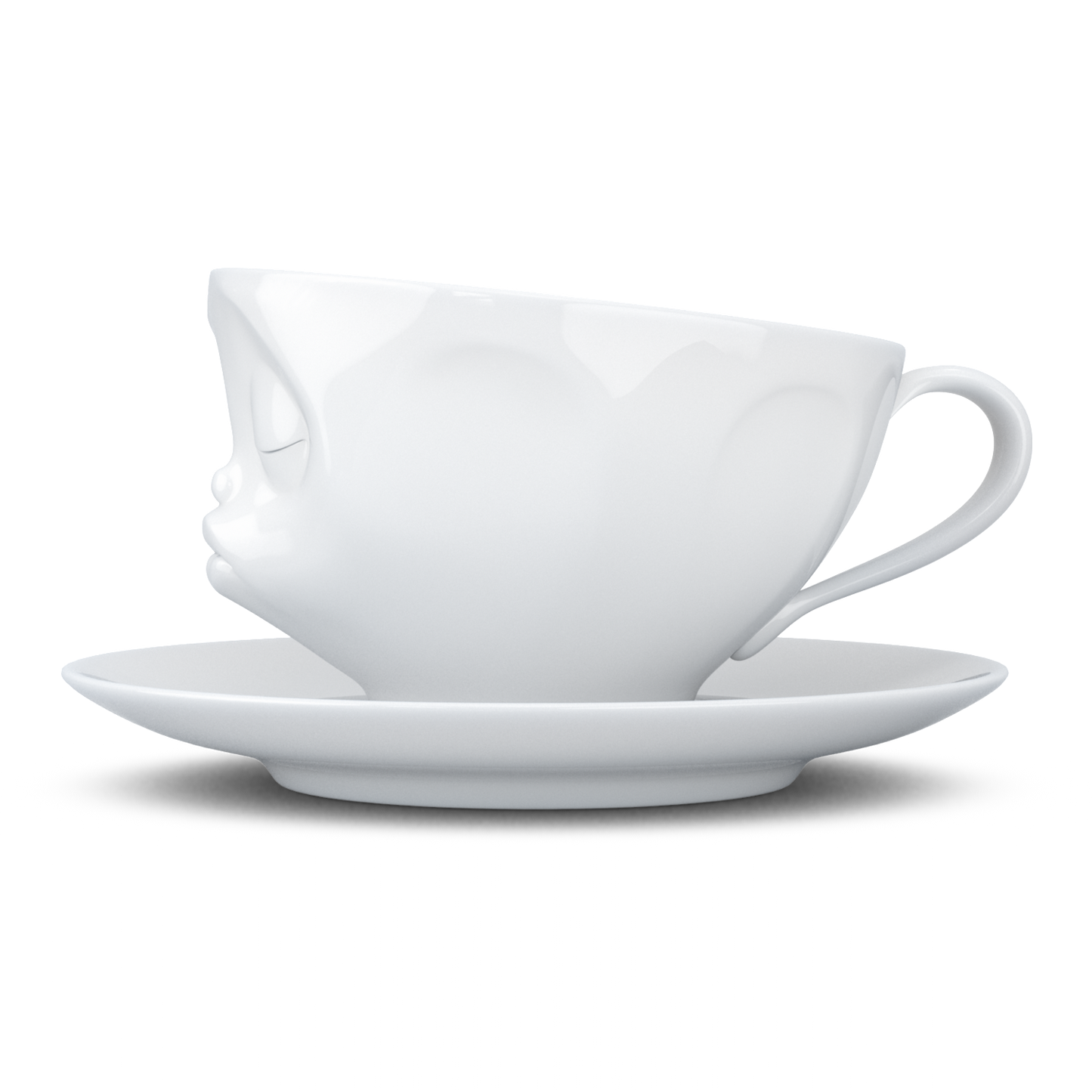 Kissing White Coffee Cup