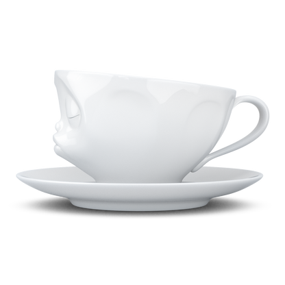 Kissing White Coffee Cup
