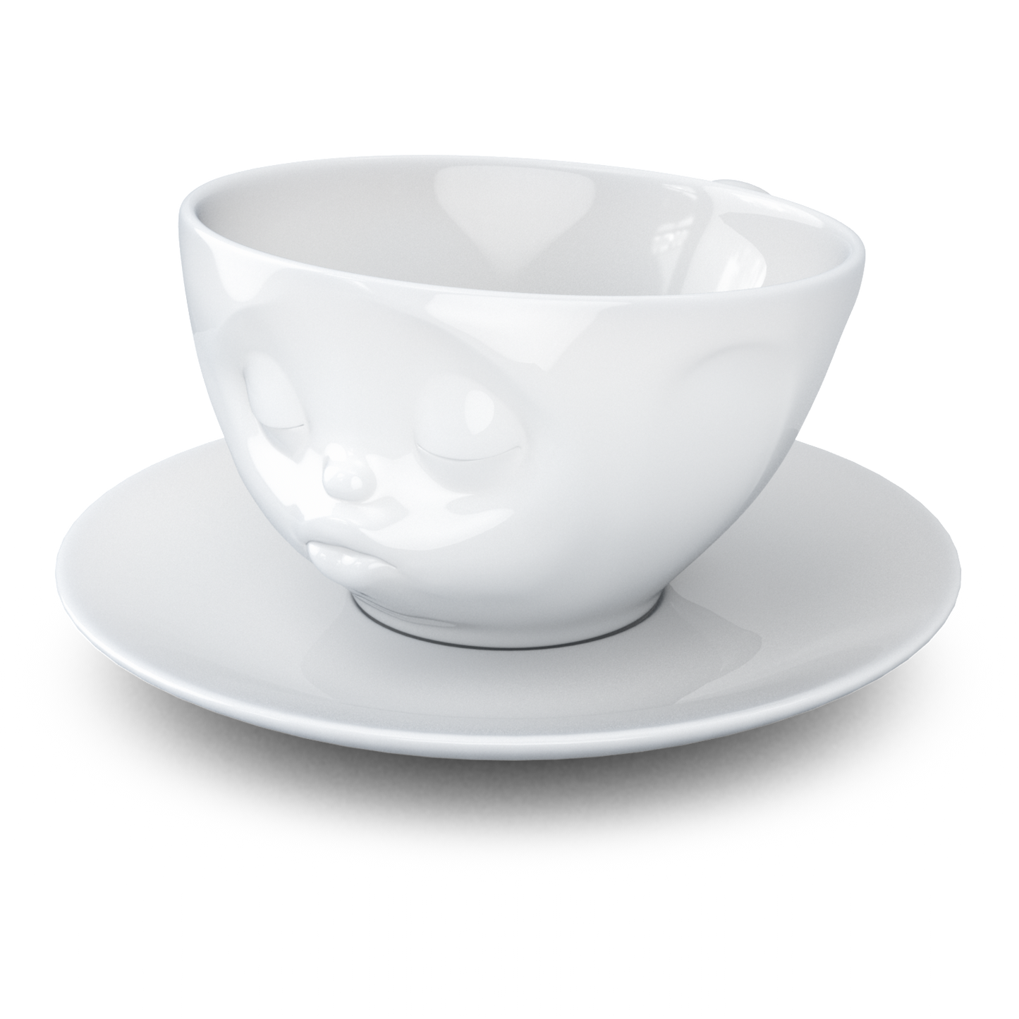 Kissing White Coffee Cup