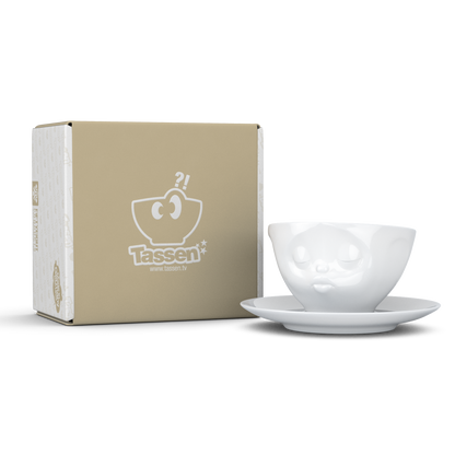 Kissing White Coffee Cup