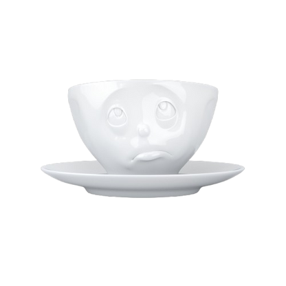 Coffee Cup with Saucer "Oh Please!" White