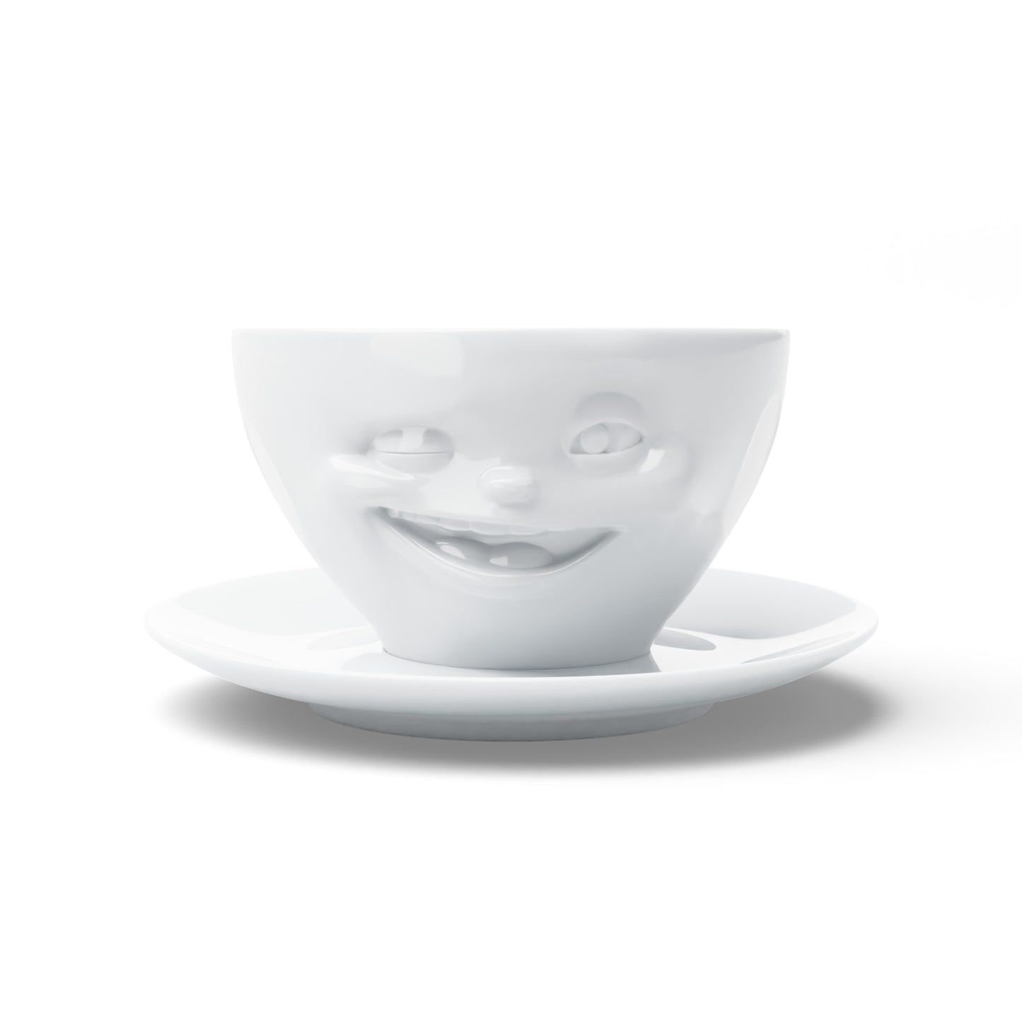 Winking White Coffee Cup